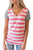Sexy Pink Gray Striped Tee for Women
