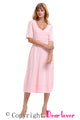 Sexy Pink Half Sleeve V Neck High Waist Flared Dress