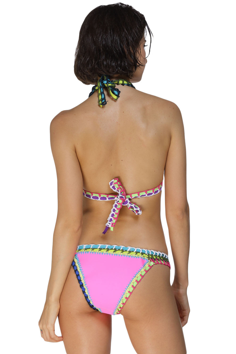 Sexy Pink Handmade Crotchet Neoprene Latex Bathing Suit – SEXY