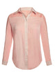 Sexy Pink Lace Splice Long Sleeve Button Down Shirt