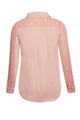 Sexy Pink Lace Splice Long Sleeve Button Down Shirt