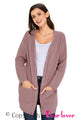 Sexy Pink Long Open Front Pocket Cardigan