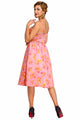 Sexy Pink Pin-up Digital Floral Swing Vintage Dress