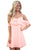 Sexy Pink Ruffle Double Layered Short Dress