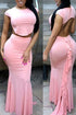 Sexy Pink Ruffle Maxi Skirt Set
