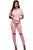Sexy Pink Scoop Back Hooded 2pcs Pant Set