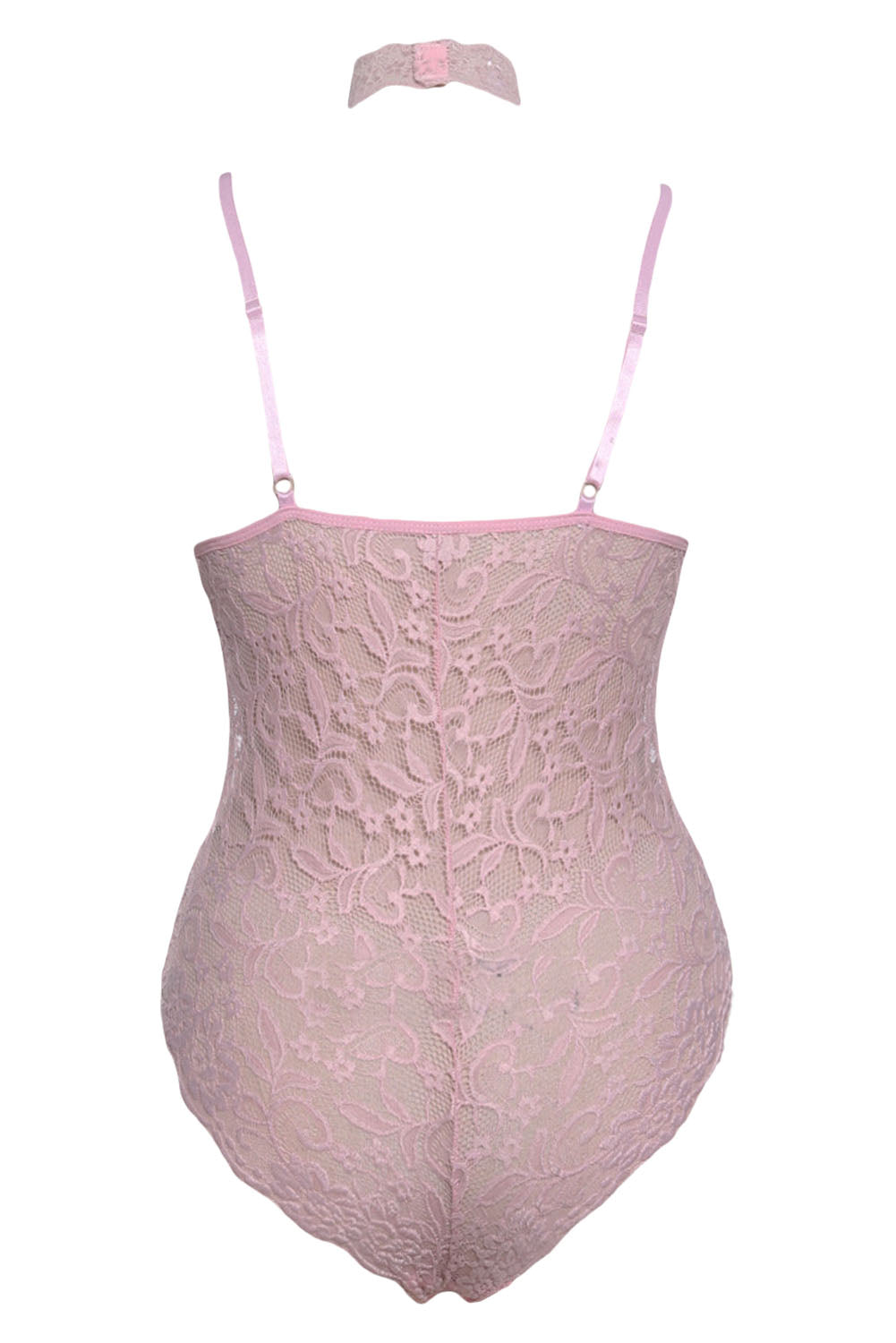 Sexy Pink Sheer Lace Choker Neck Teddy Lingerie SEXY AFFORDABLE CLOTHING Sexy Pink Sheer Lace Choker Neck Teddy Lingerie SEXY AFFORDABLE CLOTHING