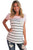 Sexy Pink Splice Striped Short Sleeve T-shirt