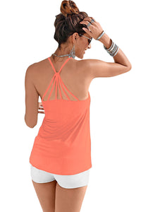 Sexy Pink Strappy Back Detail Summer Top
