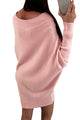 Sexy Pink Stylish Long Sleeve Baggy Sweater Dress
