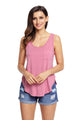 Sexy Pink Summer Side Slits Tank Top with Pocket