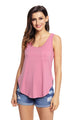 Sexy Pink Summer Side Slits Tank Top with Pocket