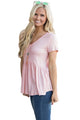 Sexy Pink Sweetheart Neckline Babydoll Style T-shirt