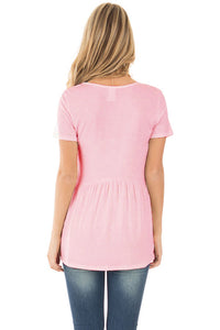 Sexy Pink Sweetheart Neckline Babydoll Style T-shirt