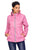 Sexy Pink Women Zipper Lapel Suit Blazer with Foldable Sleeve