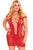 Sexy Plus Red Crotchet Mesh Hollow-out Mini Chemise Dress