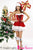 Sexy Plus Size 3pcs Red Velvet Christmas Corset Set
