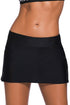 Sexy Plus Size Black Skirted Swim Bikini Bottom