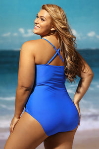 Sexy Plus Size Cut out One-piece Swimsuit