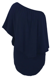 Sexy Plus Size Multiple Dressing Layered Dark Blue Mini Dress