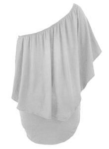 Sexy Plus Size Multiple Dressing Layered Grey Mini Dress