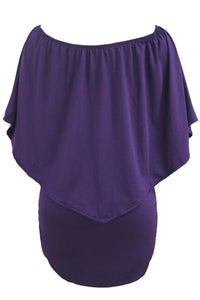 Sexy Plus Size Multiple Dressing Layered Purple Mini Dress