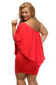 Sexy Plus Size Multiple Dressing Layered Red Mini Dress