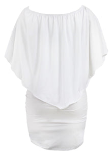 Sexy Plus Size Multiple Dressing Layered White Mini Dress