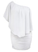 Sexy Plus Size Multiple Dressing Layered White Mini Dress