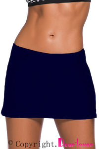 Sexy Plus Size Navy Blue Skirted Swim Bikini Bottom