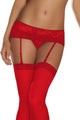 Sexy Plus Size Red Lace Mesh Garters With G-String