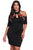 Sexy Plus Size Rose Applique Cold Shoulder Bodycon Dress