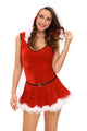 Sexy Plus Size Soft Fur Trim Red Santa Teddy and Skirt Christmas Costume