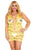 Sexy Plus Yellow Crocheted Lace Hollow-out Chemise Dress