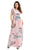 Sexy Pocket Design Short Sleeve Blush Floral Maxi Dress