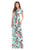 Sexy Pocket Design Short Sleeve Mint Floral Maxi Dress