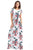 Sexy Pocket Design Short Sleeve White Floral Maxi Dress