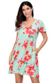 Sexy Pocket Design Summer Floral Shirt Dress