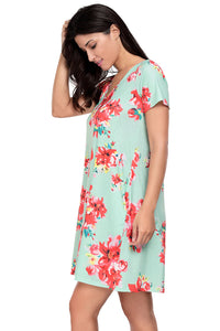 Sexy Pocket Design Summer Floral Shirt Dress