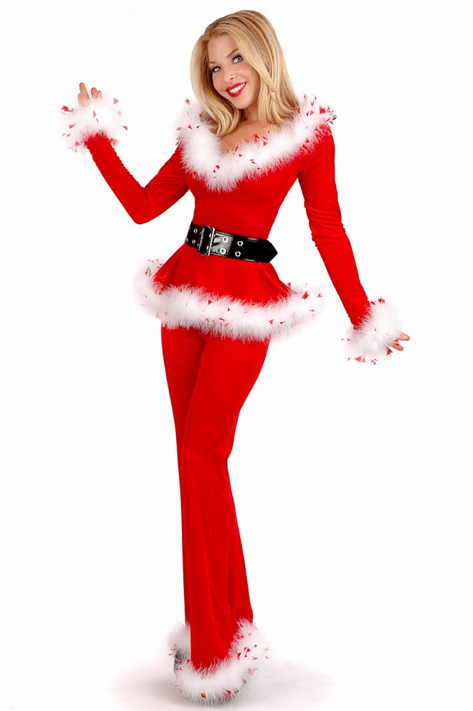 Sexy Punk Santa Off Shoulder Top and Pants Christmas Costume SEXY AFFORDABLE CLOTHING Sexy Punk Santa Off Shoulder Top and Pants Christmas Costume SEXY AFFORDABLE CLOTHING