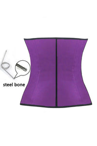 Sexy Purple 4 Steel Bone Latex Under Bust Corset