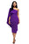 Sexy Purple Batwing Sleeve One Shoulder Sheath Dress