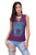 Sexy Purple Crisscross V Neck Printed Sleeveless Choker Tank Tops