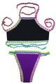 Sexy Purple Handmade Crochet Neoprene Tankini Swimsuit