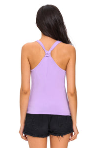 Sexy Purple Knot Back Casual Tank Top