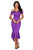 Sexy Purple Off Shoulder Short Sleeve Mermaid Dress