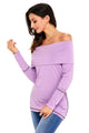 Sexy Purple Off The Shoulder Long Sleeve Top