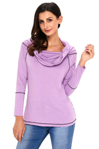 Sexy Purple Off The Shoulder Long Sleeve Top