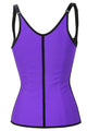 Sexy Purple Steel Boned Latex Waist Trainer Vest