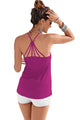 Sexy Purple Strappy Back Detail Summer Top
